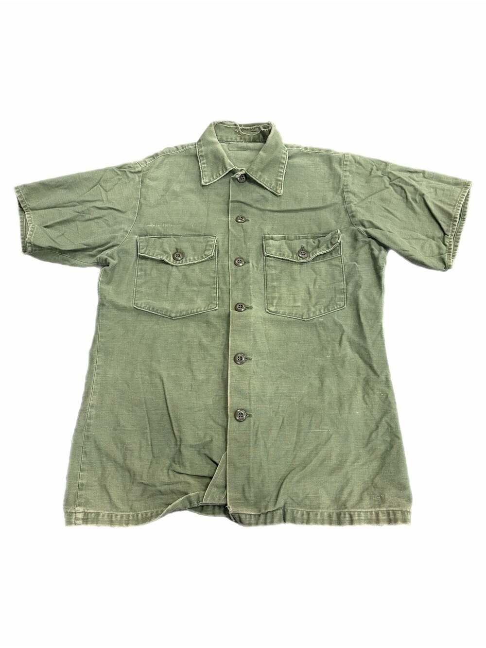 Vintage US Military OG-107 Fatigue Utility Short Sleeve Shirt